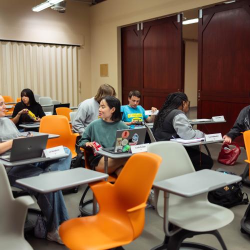 UTLA Classroom with students talking to each other
